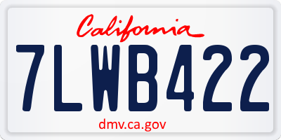 CA license plate 7LWB422