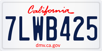 CA license plate 7LWB425