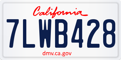 CA license plate 7LWB428