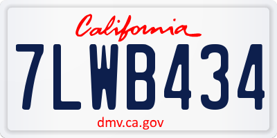 CA license plate 7LWB434