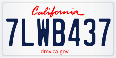 CA license plate 7LWB437