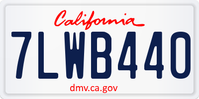 CA license plate 7LWB440