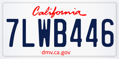 CA license plate 7LWB446