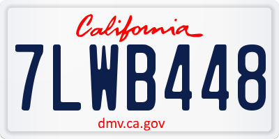 CA license plate 7LWB448