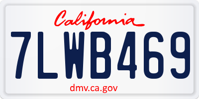 CA license plate 7LWB469