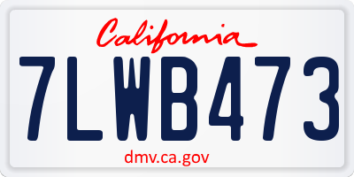 CA license plate 7LWB473