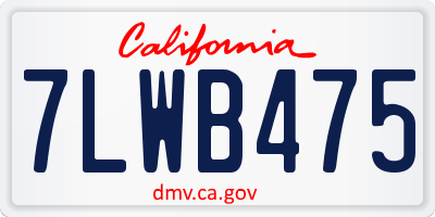 CA license plate 7LWB475