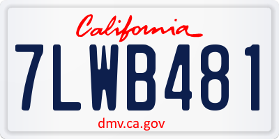 CA license plate 7LWB481
