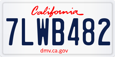 CA license plate 7LWB482