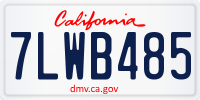 CA license plate 7LWB485