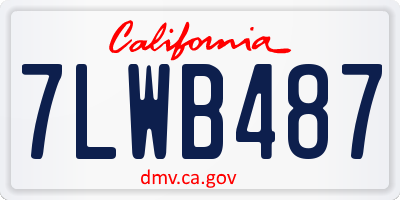 CA license plate 7LWB487