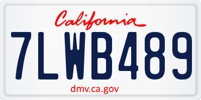 CA license plate 7LWB489
