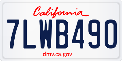 CA license plate 7LWB490