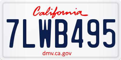 CA license plate 7LWB495