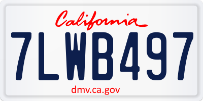 CA license plate 7LWB497