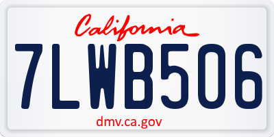 CA license plate 7LWB506