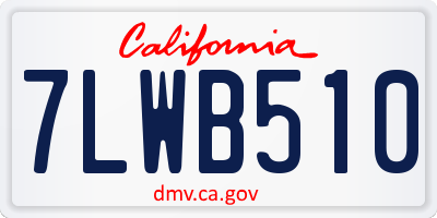 CA license plate 7LWB510