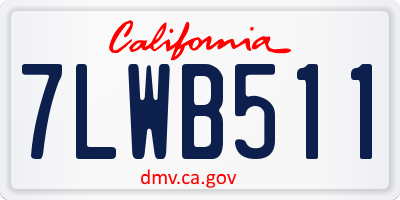 CA license plate 7LWB511