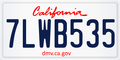 CA license plate 7LWB535