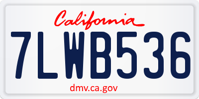CA license plate 7LWB536
