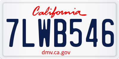 CA license plate 7LWB546