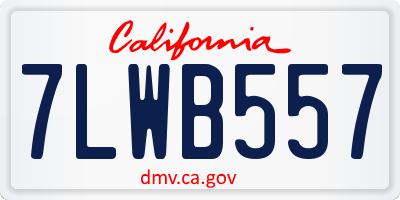 CA license plate 7LWB557