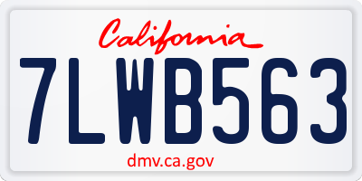 CA license plate 7LWB563
