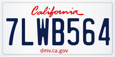 CA license plate 7LWB564