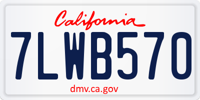 CA license plate 7LWB570