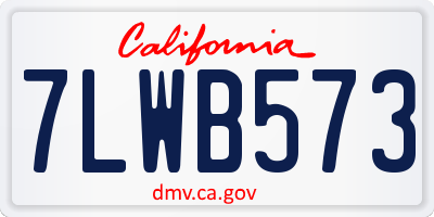 CA license plate 7LWB573