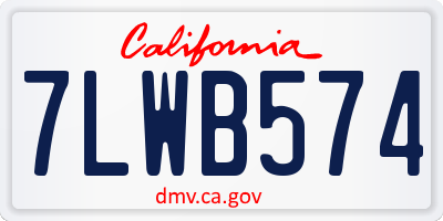 CA license plate 7LWB574