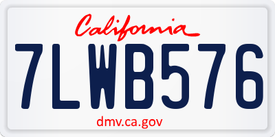 CA license plate 7LWB576