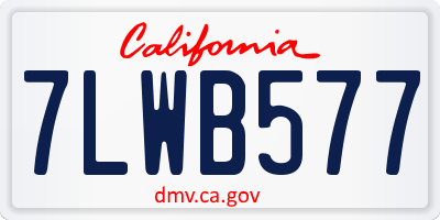 CA license plate 7LWB577