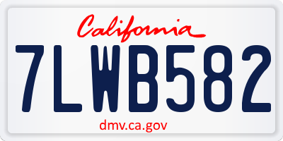 CA license plate 7LWB582