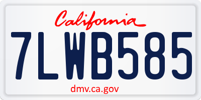 CA license plate 7LWB585