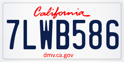 CA license plate 7LWB586