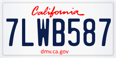 CA license plate 7LWB587