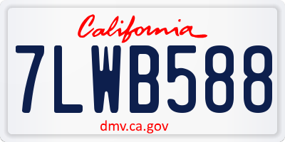 CA license plate 7LWB588