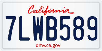 CA license plate 7LWB589