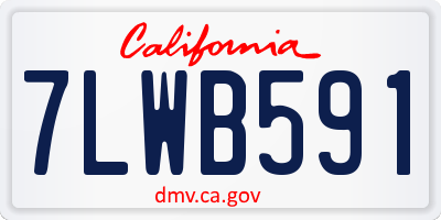 CA license plate 7LWB591