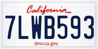 CA license plate 7LWB593