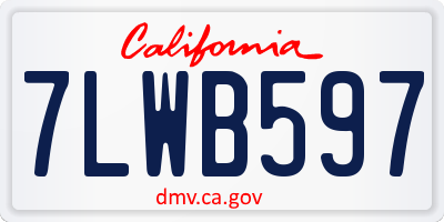 CA license plate 7LWB597