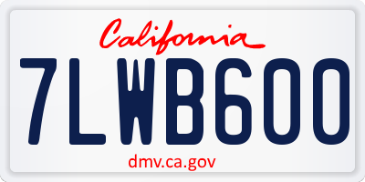 CA license plate 7LWB600