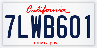 CA license plate 7LWB601