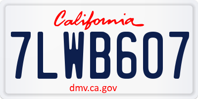 CA license plate 7LWB607
