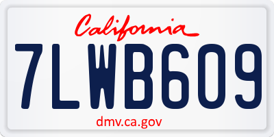 CA license plate 7LWB609