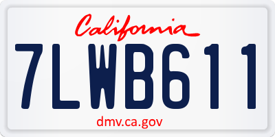CA license plate 7LWB611