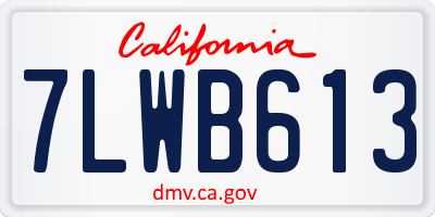 CA license plate 7LWB613