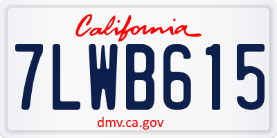 CA license plate 7LWB615