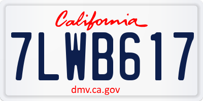 CA license plate 7LWB617